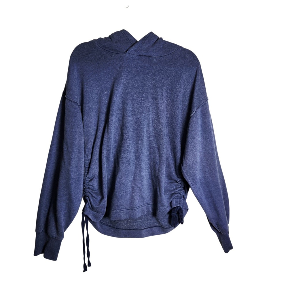 Aerie Women Navy Blue Cinched Side Drawstring Hoodie XL Oversized Pullover